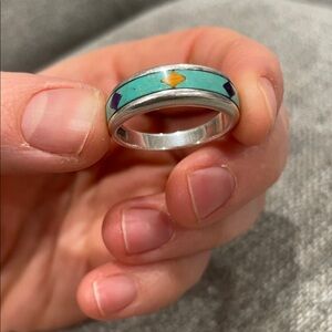 Turquoise and Silver Women's Ring